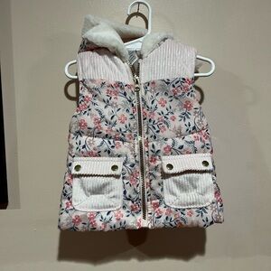 Little Lass Pink and White Floral Kids Vest